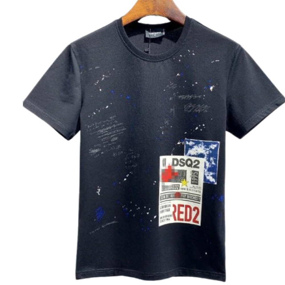 Men's Dsquared2 T-shirt Distressed Phantom Turtle Paris